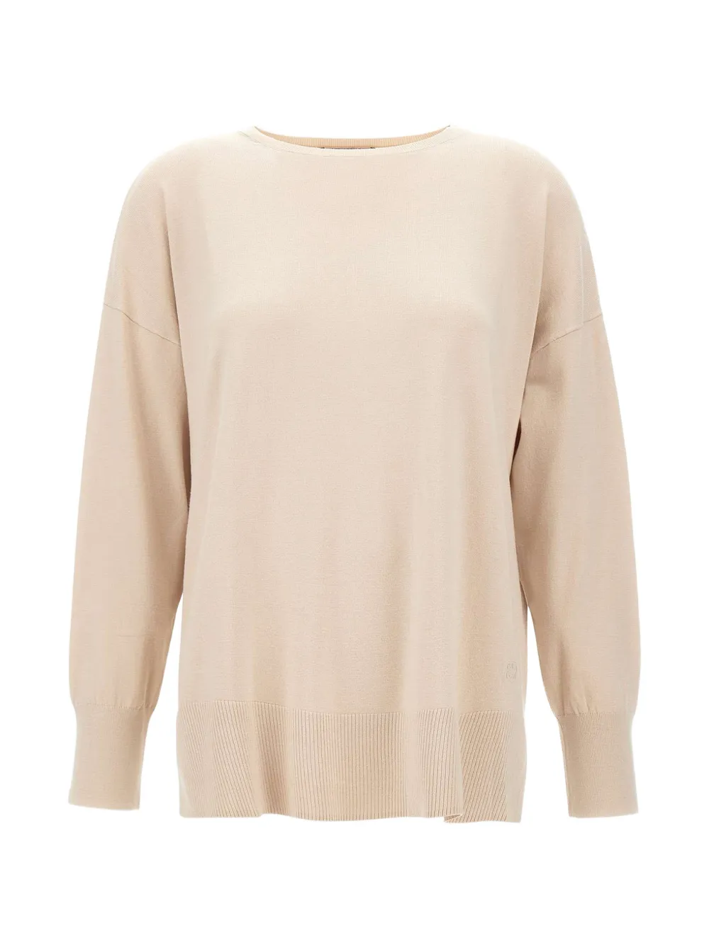 Elena Miro' Round-neck Sweater In Brown