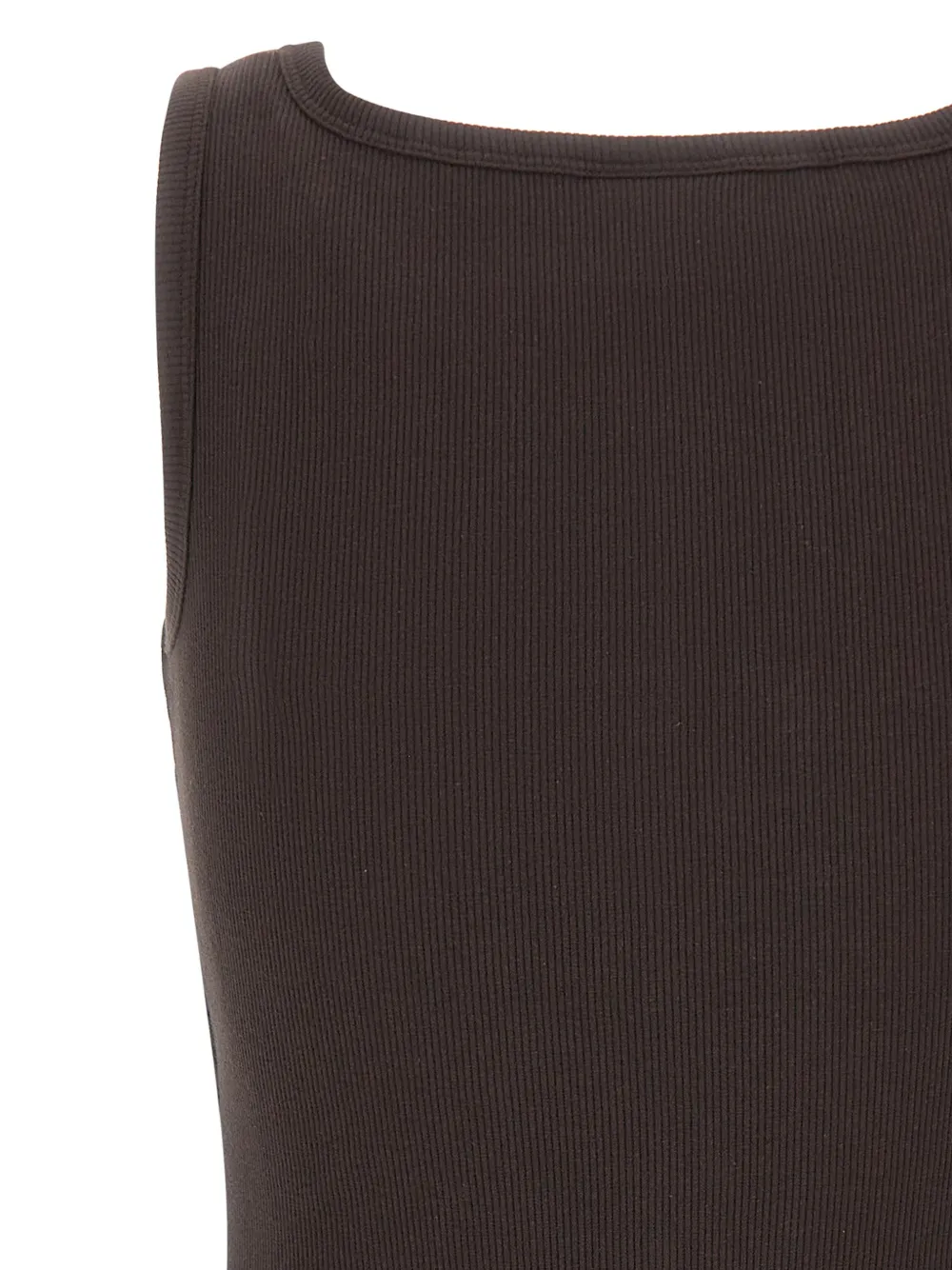 Courrèges 90s geribbelde katoenen tanktop Bruin