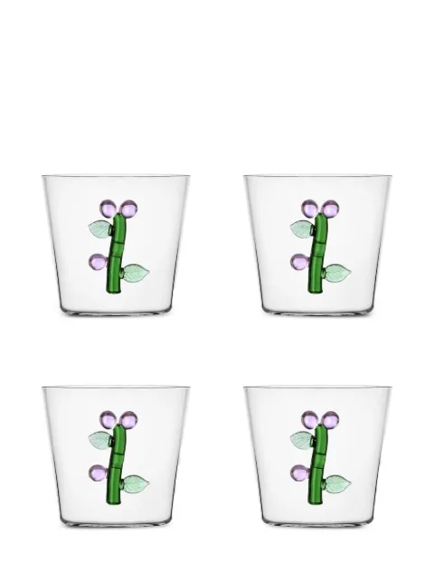 Ichendorf Milano Fiori Rosa floral-detail tumblers (four-person setting)