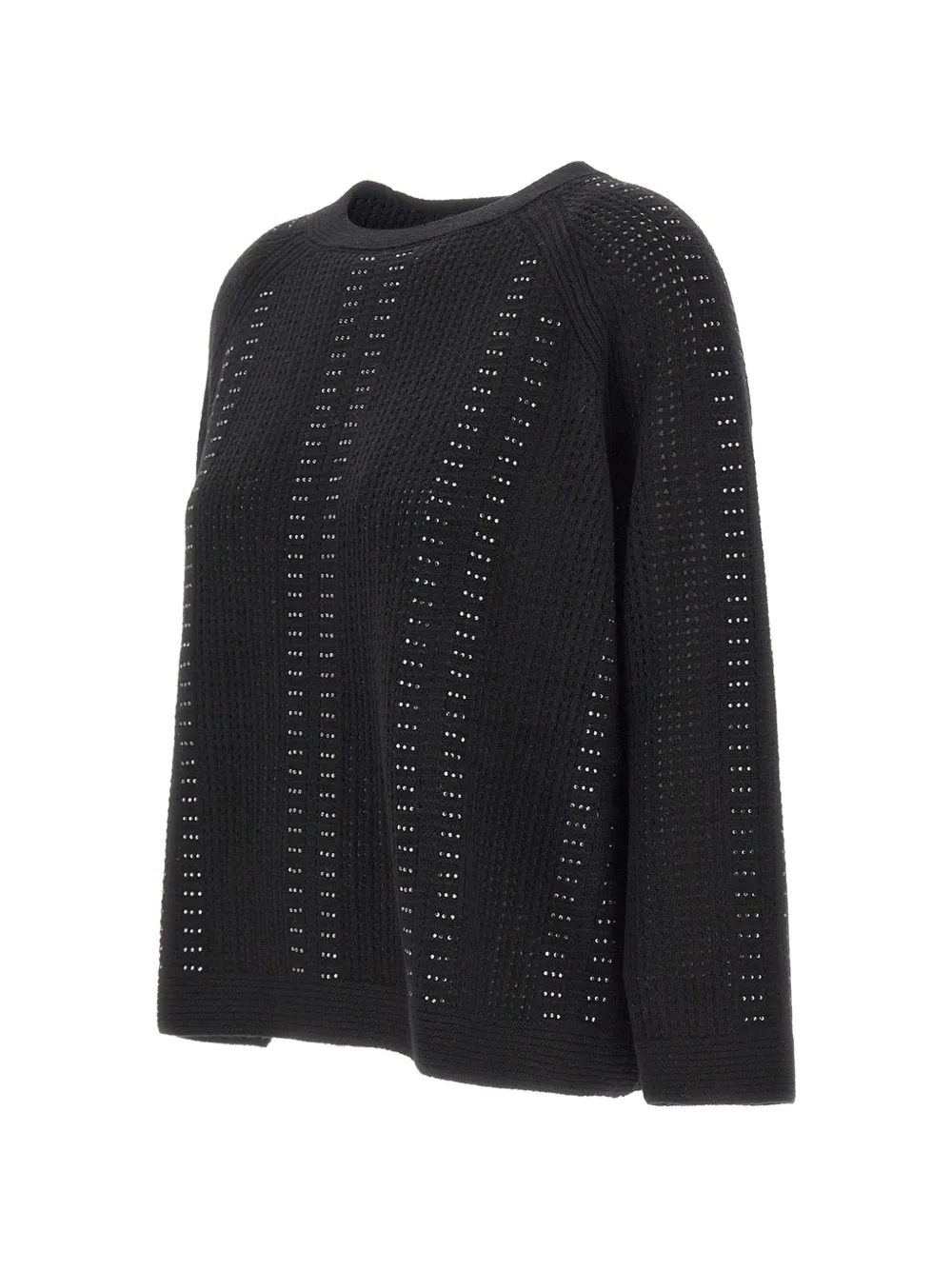 Elena Miro' Rhinestone-embellished Sweater In Black