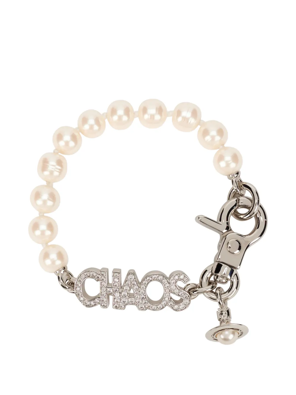 Vivienne Westwood Orb-pendant faux-pearl bracelets - Argento