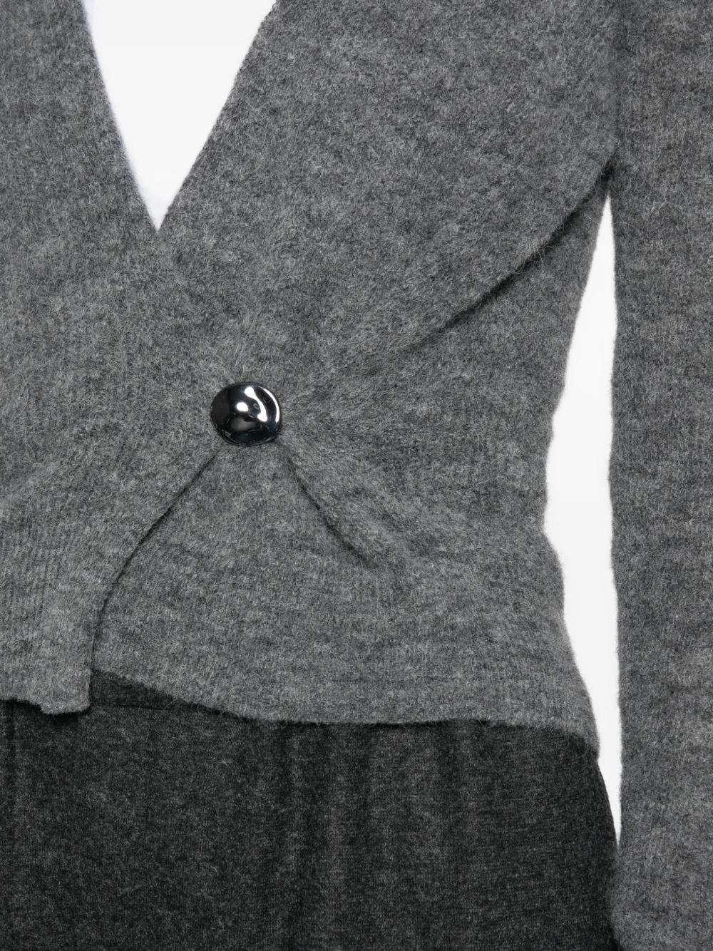 Drykorn Lobaia vest met knopen en wikkelstijl Grijs