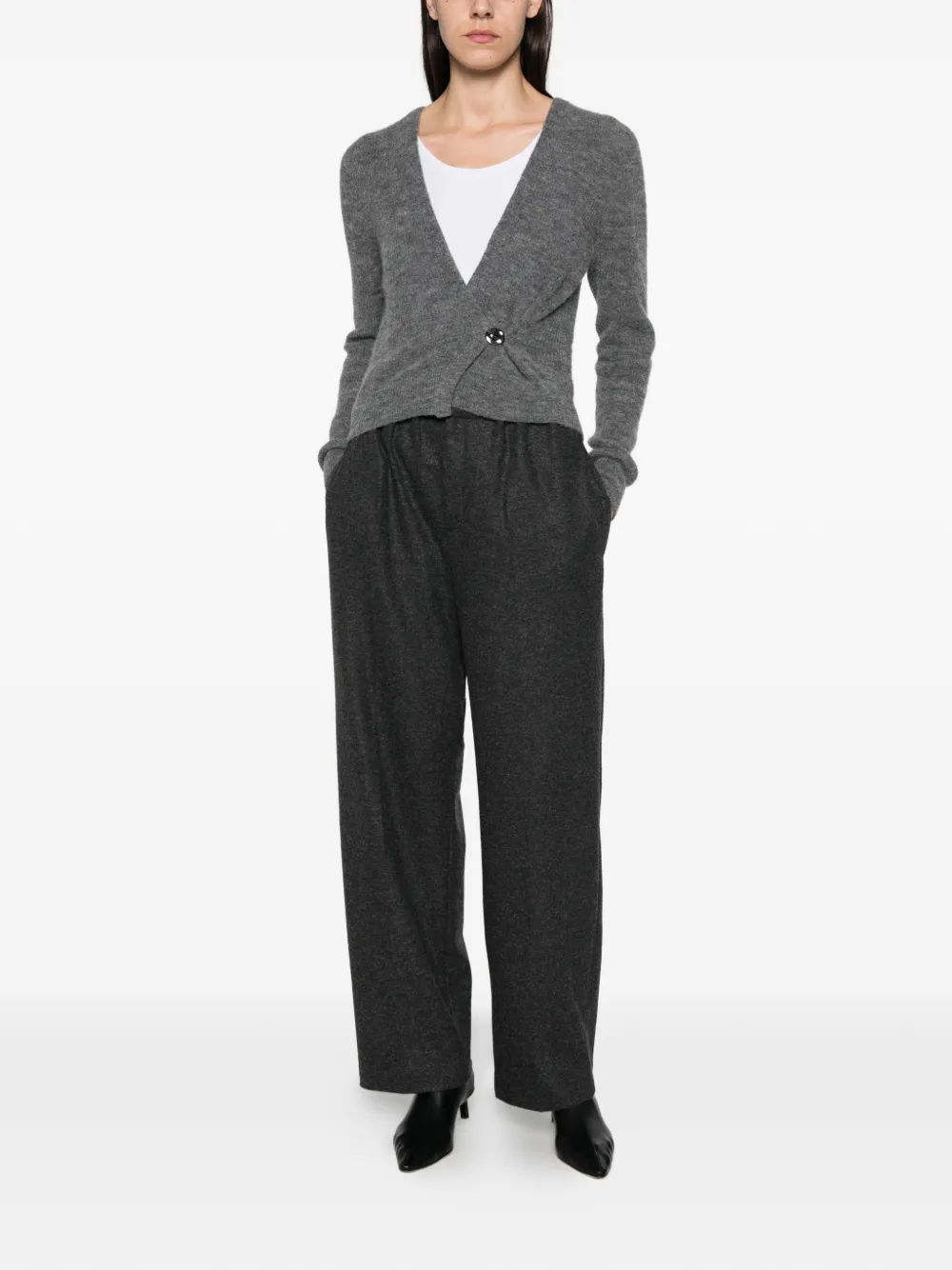 Drykorn Lobaia vest met knopen en wikkelstijl Grijs