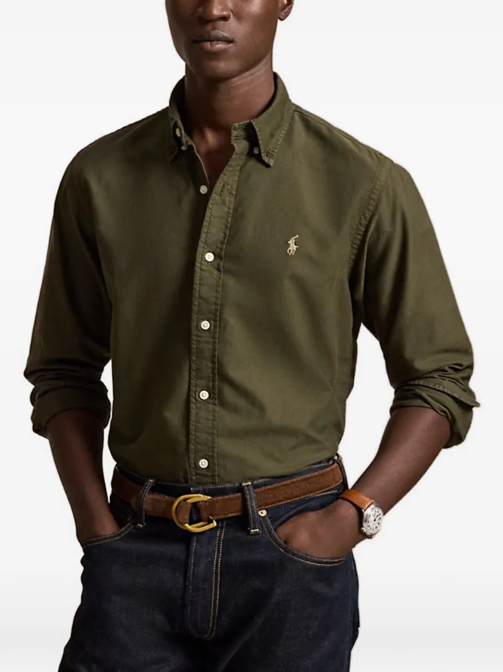 Polo Ralph Lauren Oxford overhemd met geverfd effect Groen