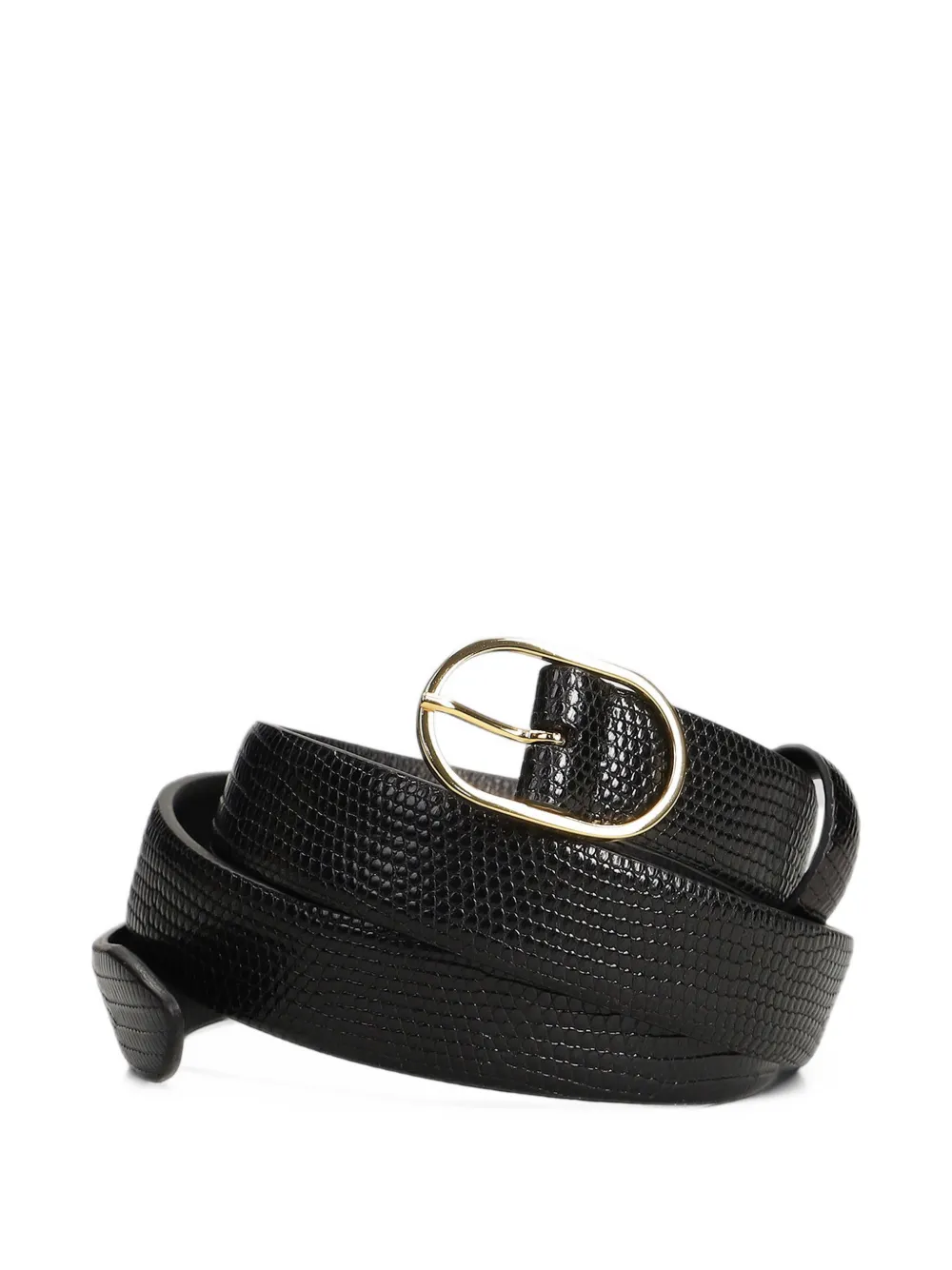 Lardini lizard-effect buckle belt Zwart