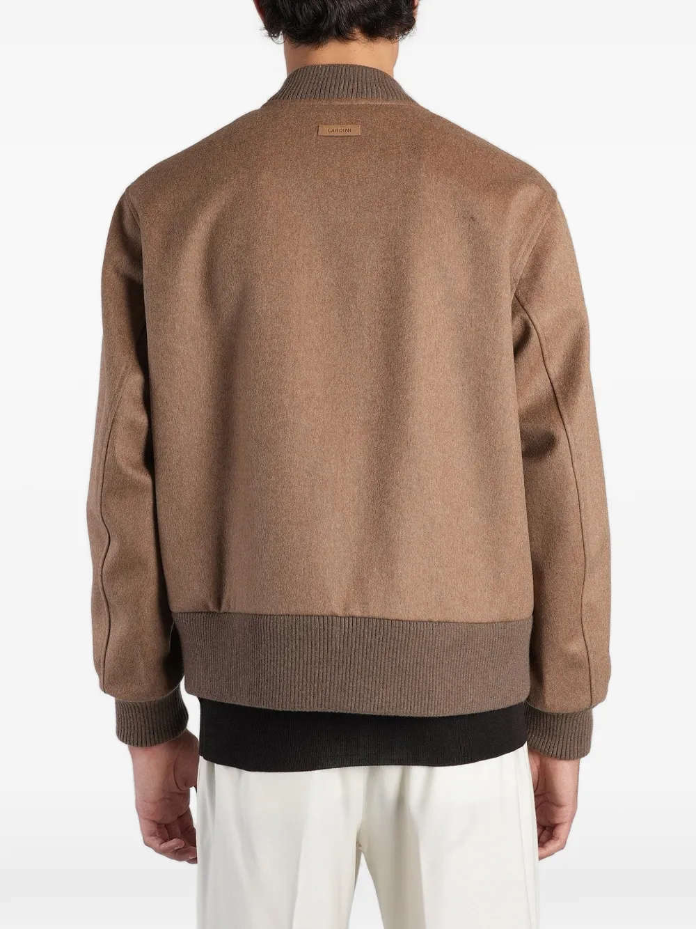 Lardini ribbed-trim bomber jacket Beige
