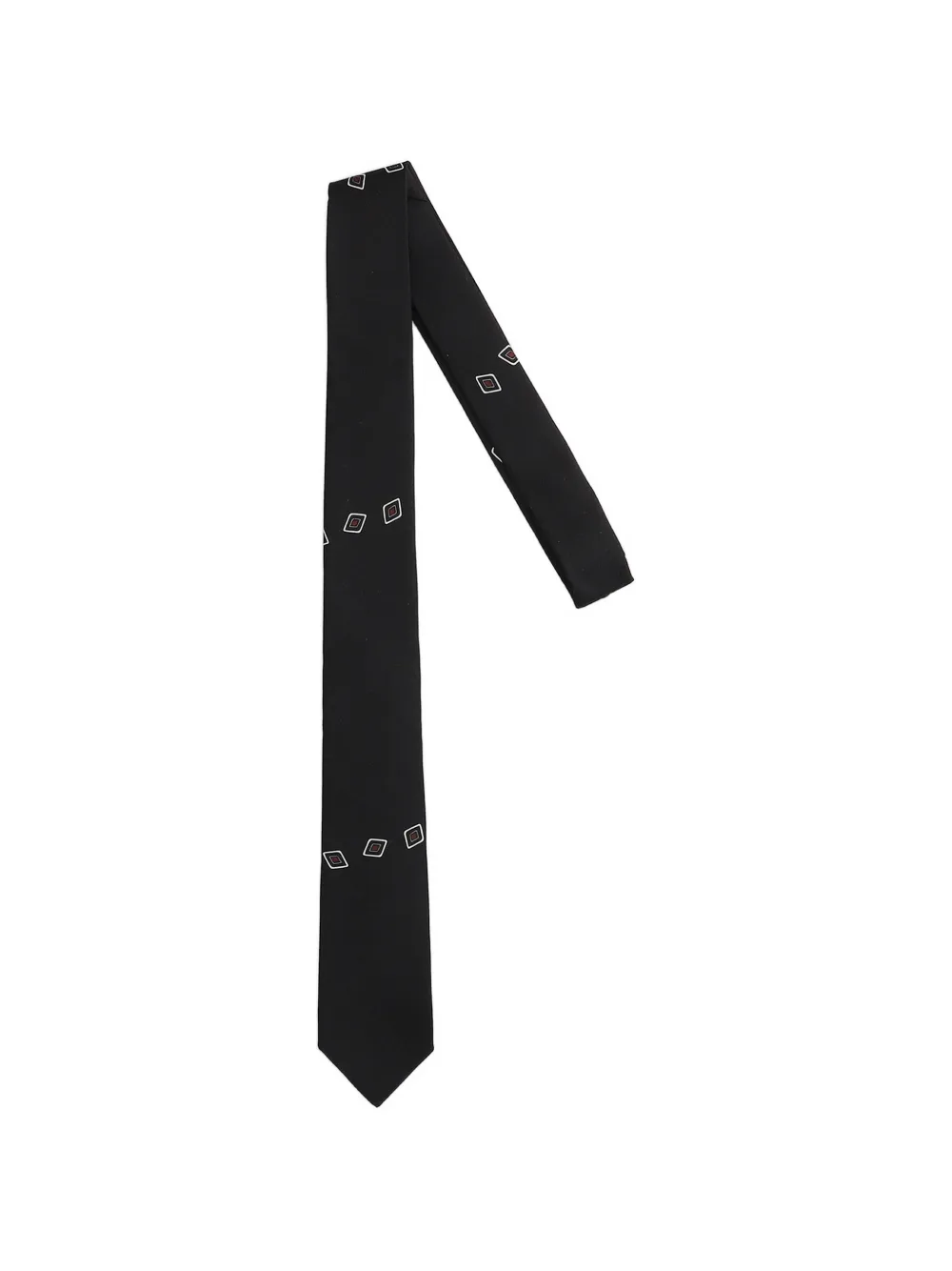 Lardini geometric-print tie Zwart