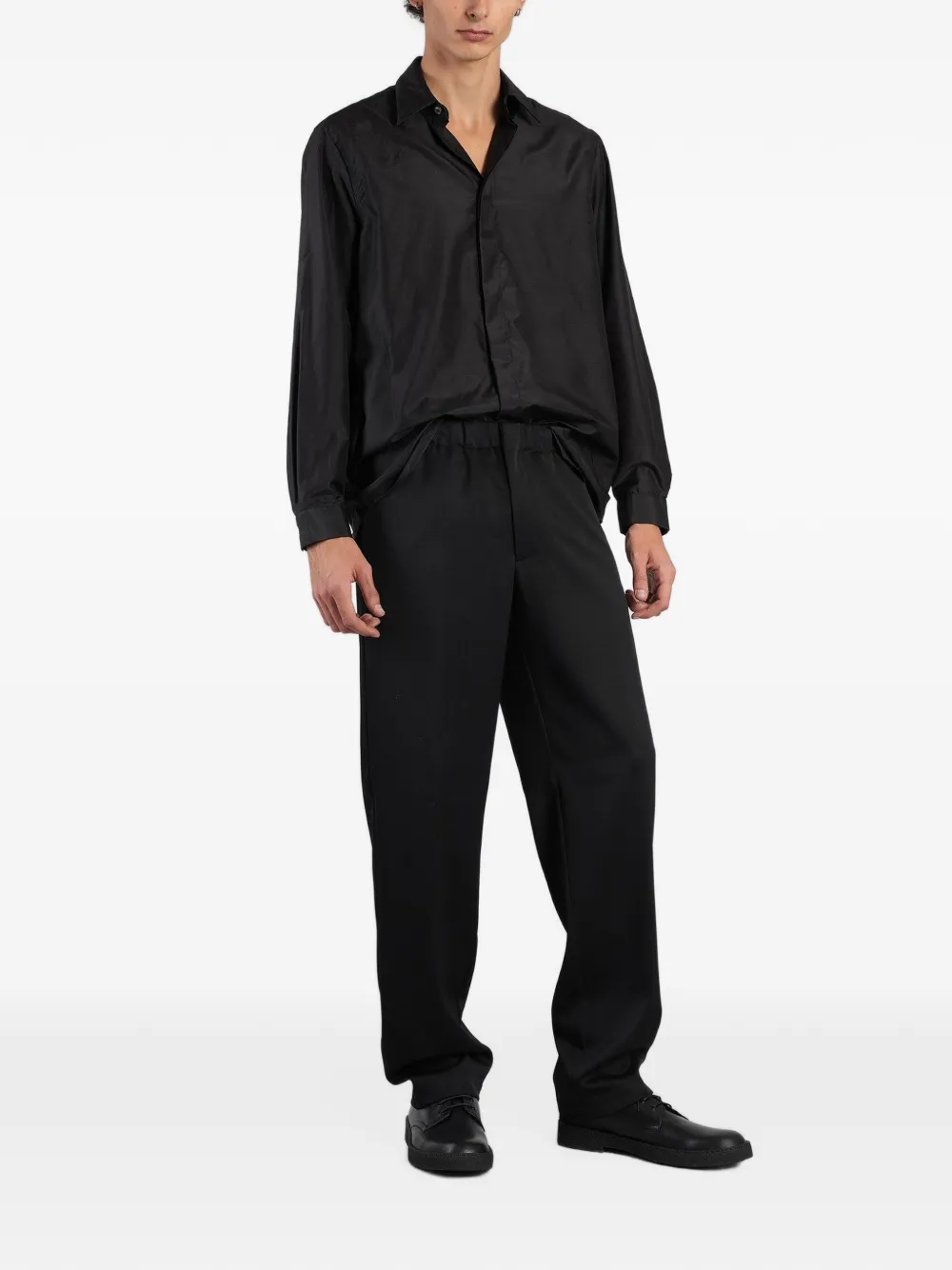 Lardini elasticated-waistband trousers Zwart