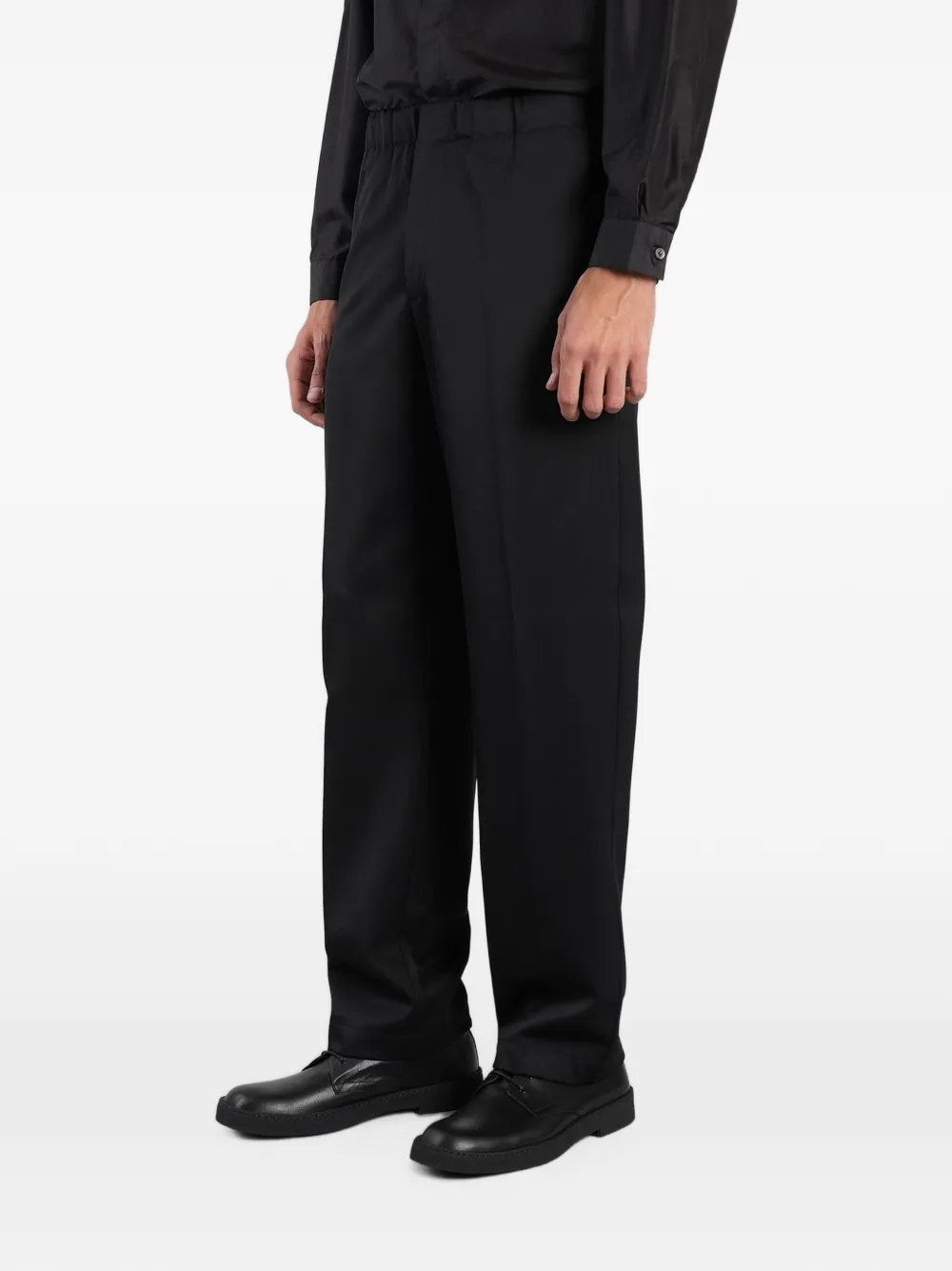 Lardini elasticated-waistband trousers Zwart