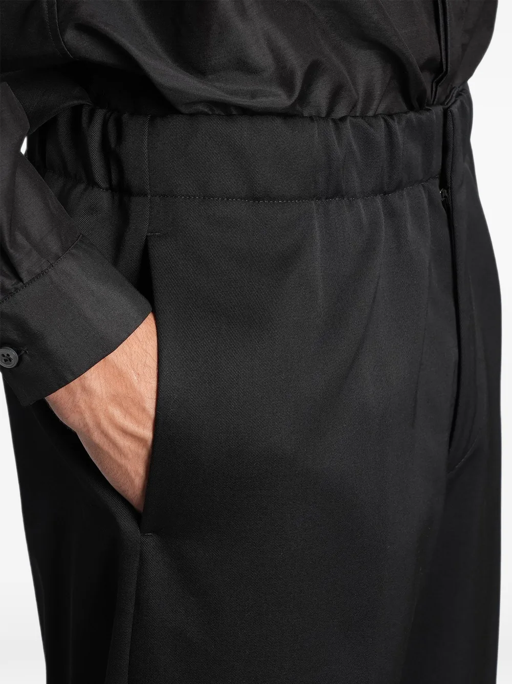 Lardini elasticated-waistband trousers Zwart