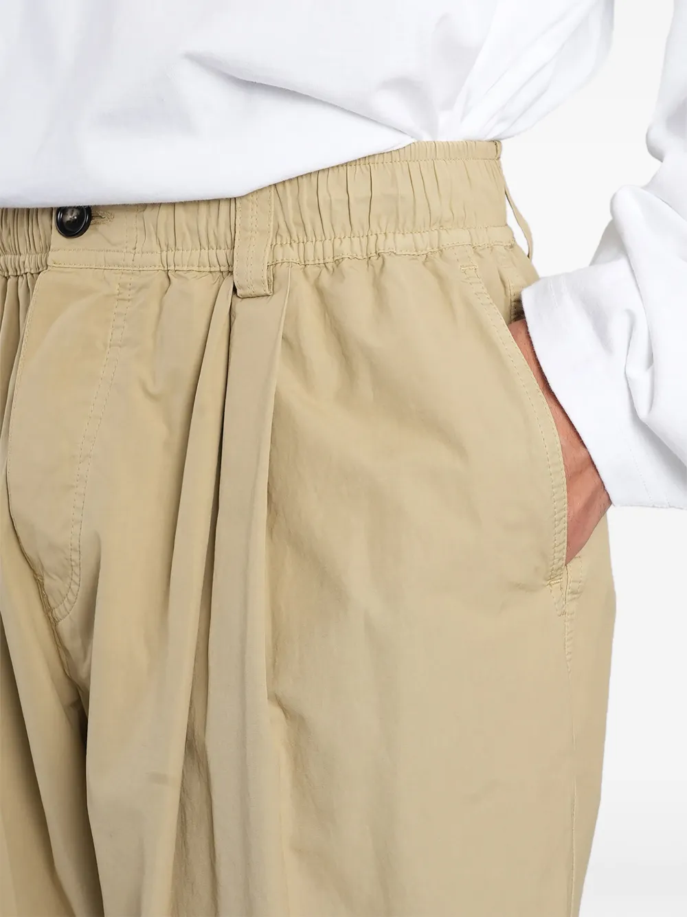 Marni Plooibroek met wijde pijpen Beige