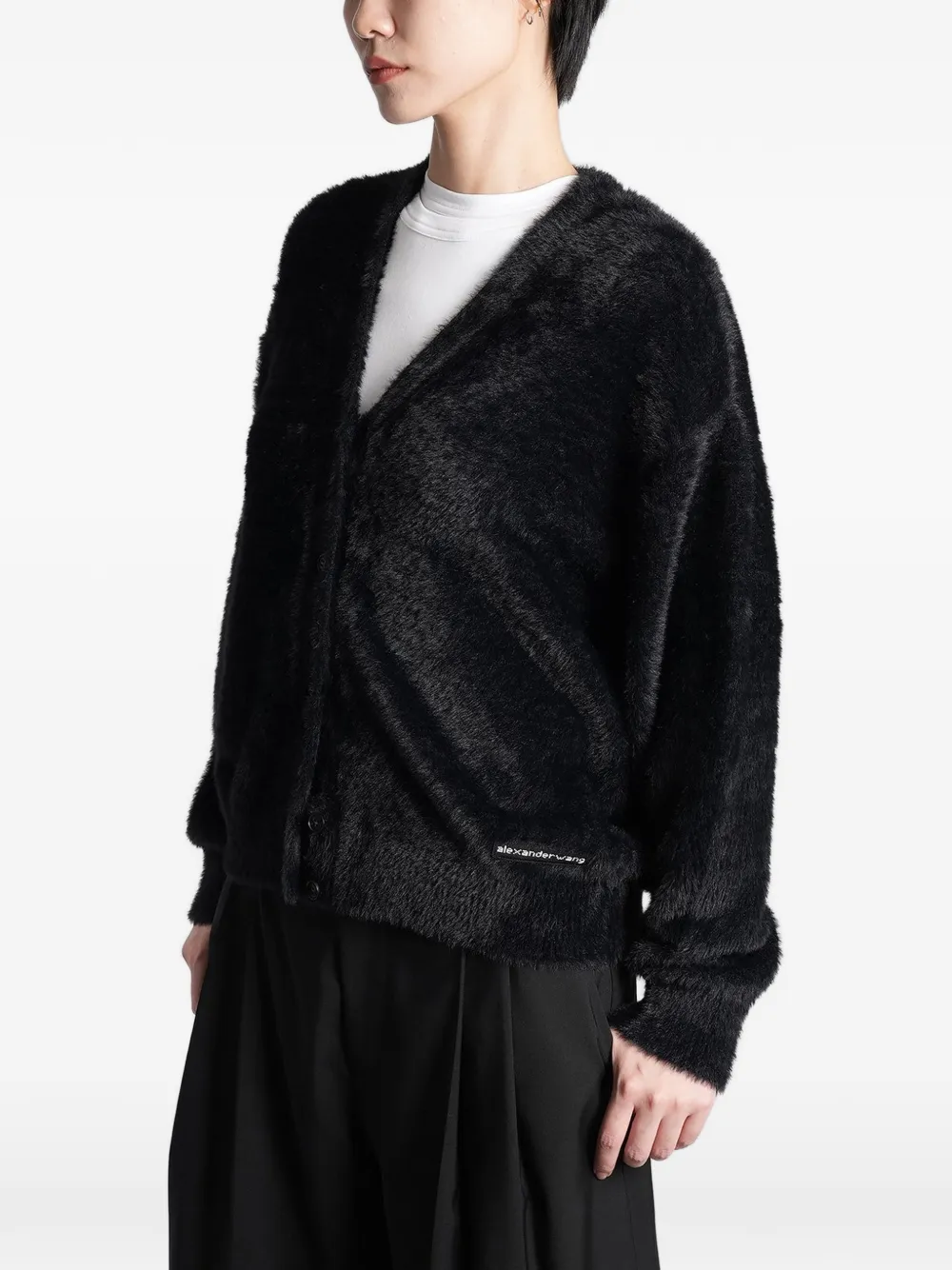 Alexander Wang Chenille vest met V-hals en textuur Zwart