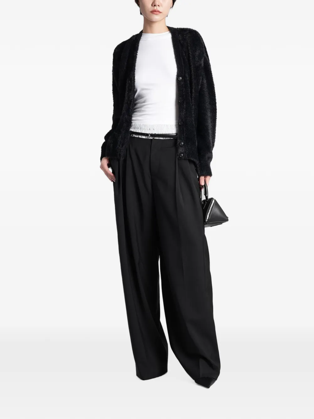 Alexander Wang Chenille vest met V-hals en textuur Zwart