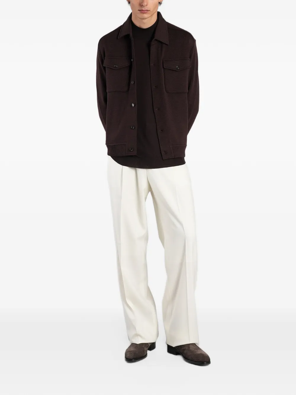 Lardini pleated wide-leg trousers Wit