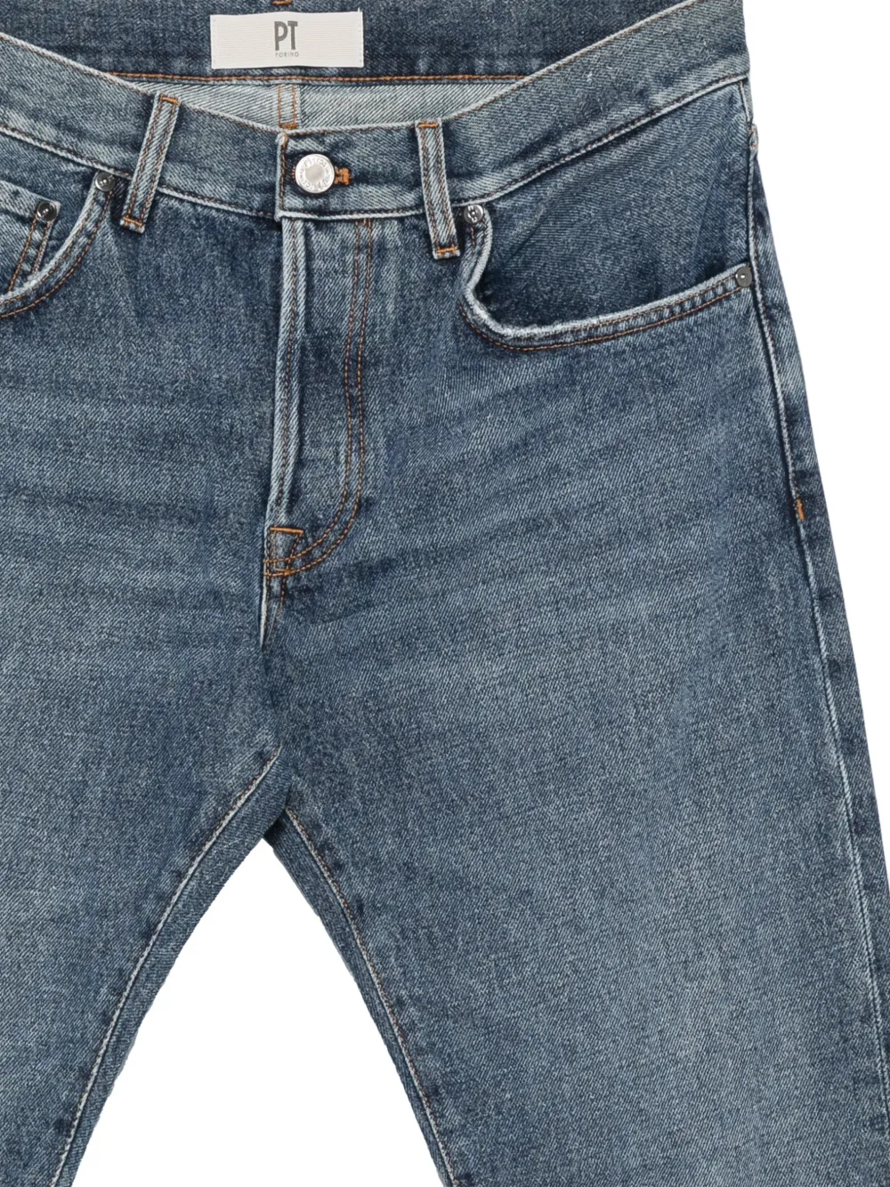PT Torino Jeans met vervaagd effect Blauw