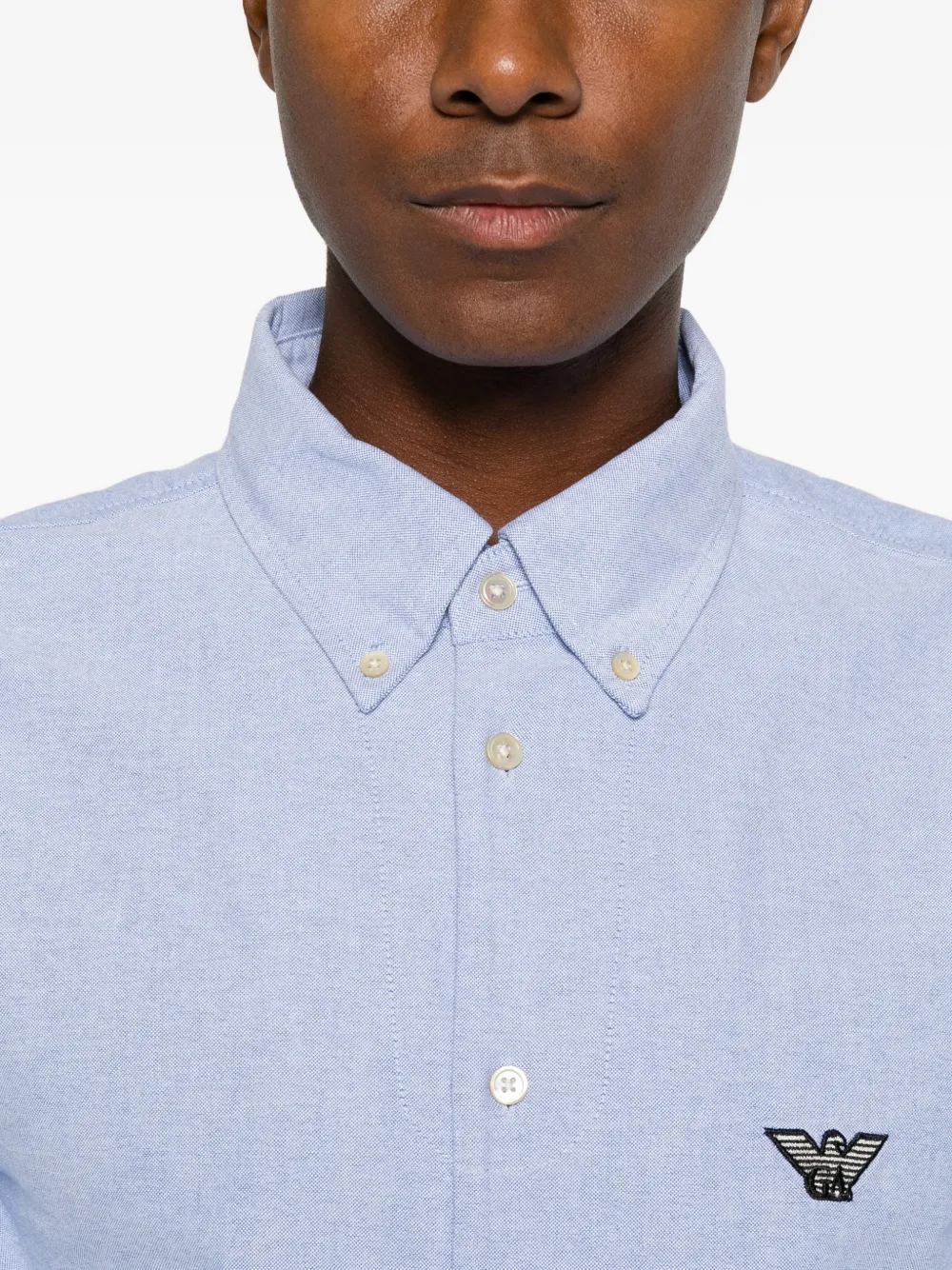 Emporio Armani Overhemd met logopatch Blauw