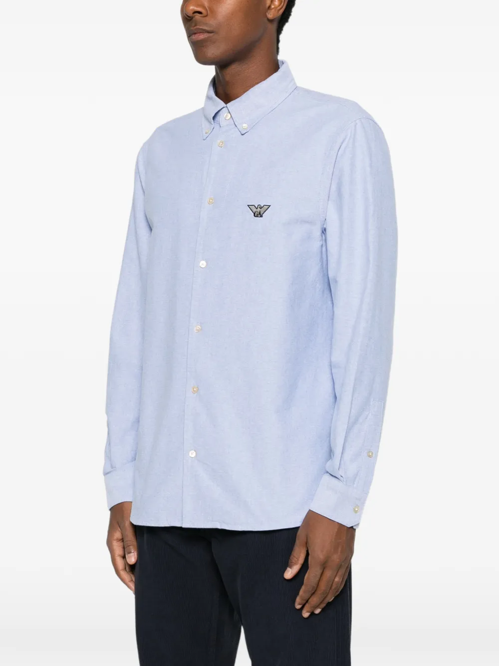 Emporio Armani Overhemd met logopatch Blauw