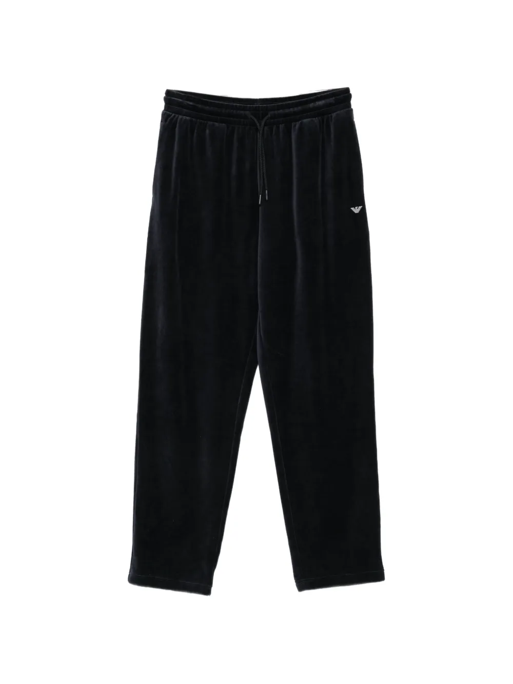 Emporio Armani velvet-effect drawstring track pants - Blu