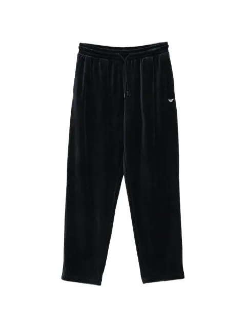 Emporio Armani velvet-effect drawstring track pants