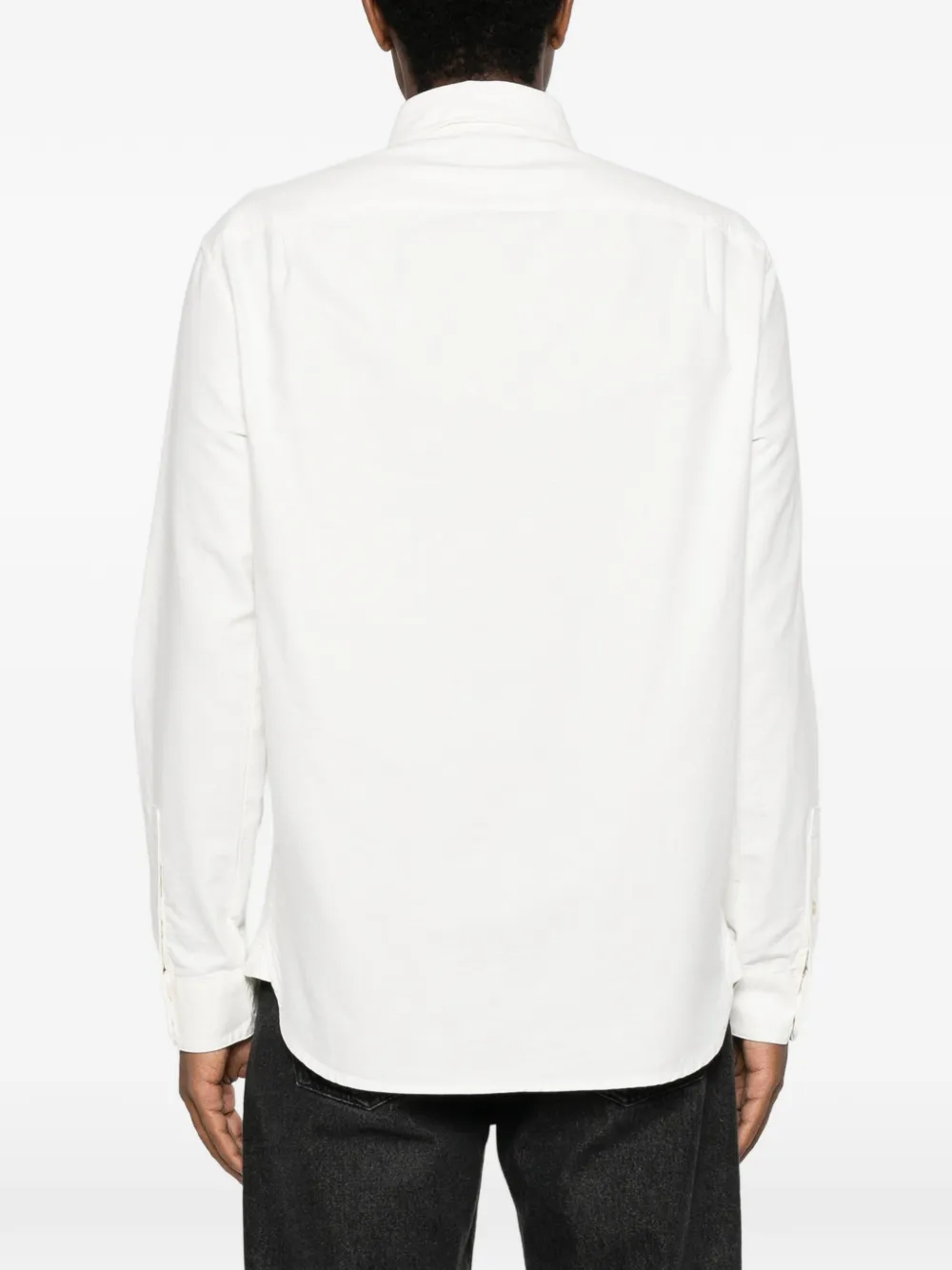 Emporio Armani Overhemd met knoopsluiting en logopatch Beige