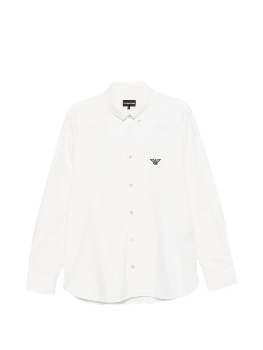 Emporio Armani Overhemd met knoopsluiting en logopatch Beige