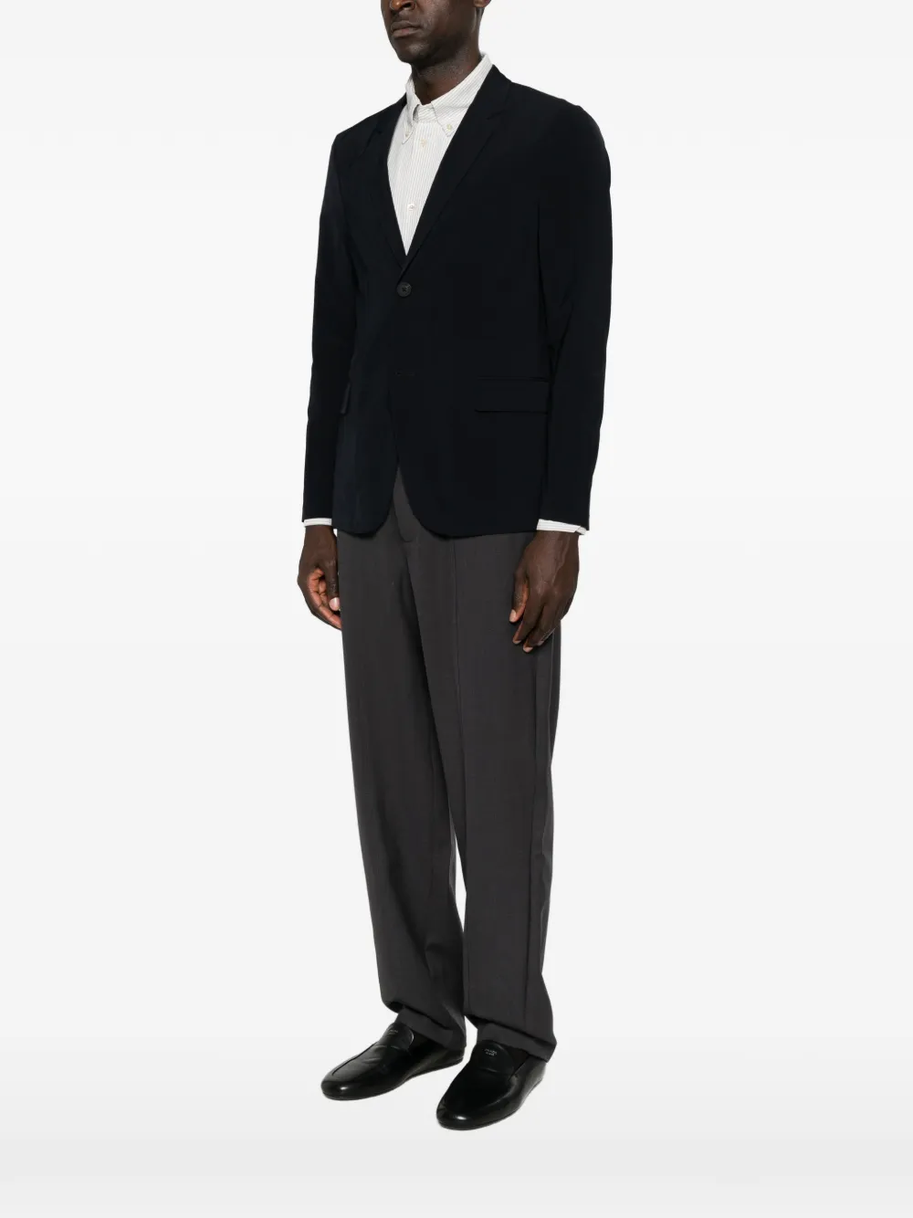Emporio Armani chest-pocket single-breasted blazer - Bleu Emporio Armani chest-pocket single-breasted blazer - Bleu