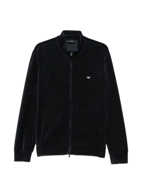 Emporio Armani velvet zip-up sweatshirt