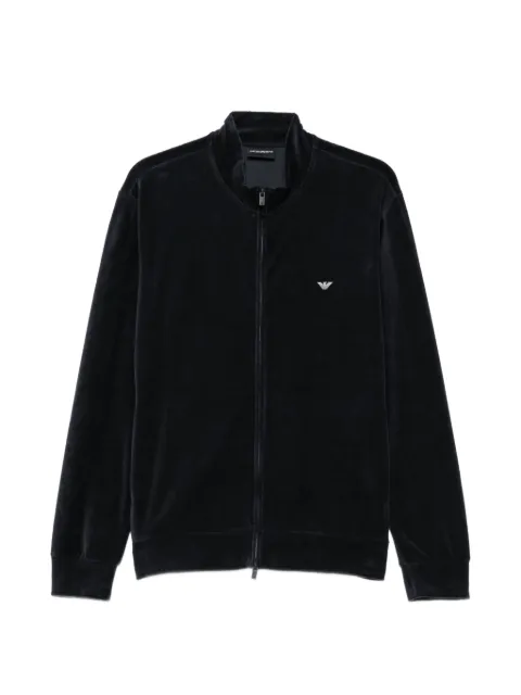 Emporio Armani velvet zip-up sweatshirt