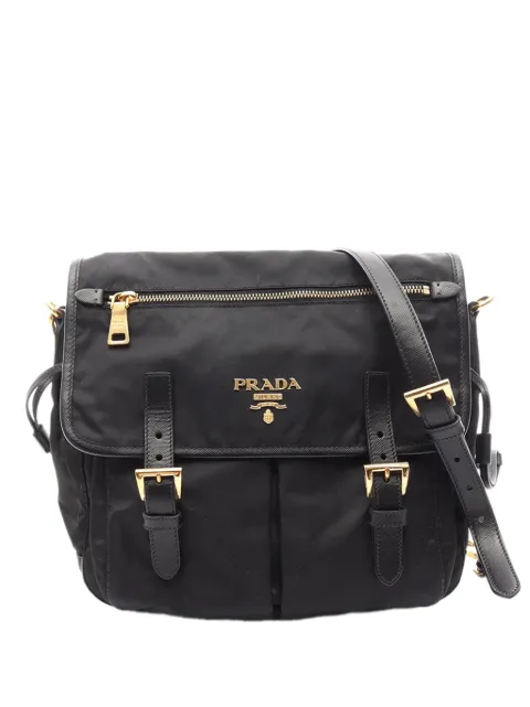 Prada Pre-Owned sacoche Tessuto à double fermeture zippée et boucles (2010-2026)