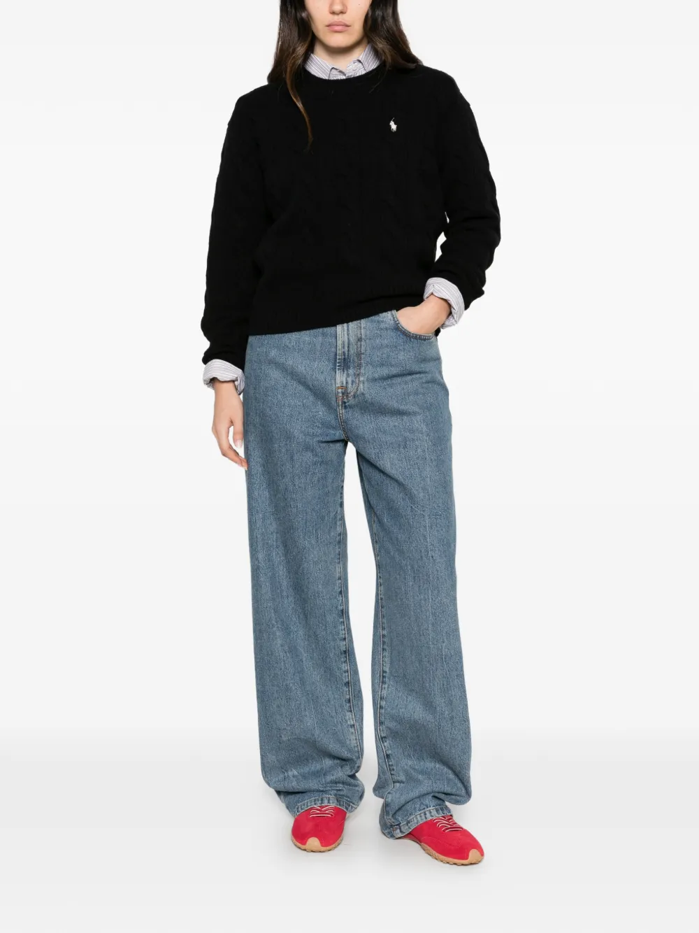Polo Ralph Lauren cable-knit embroidered-logo sweater