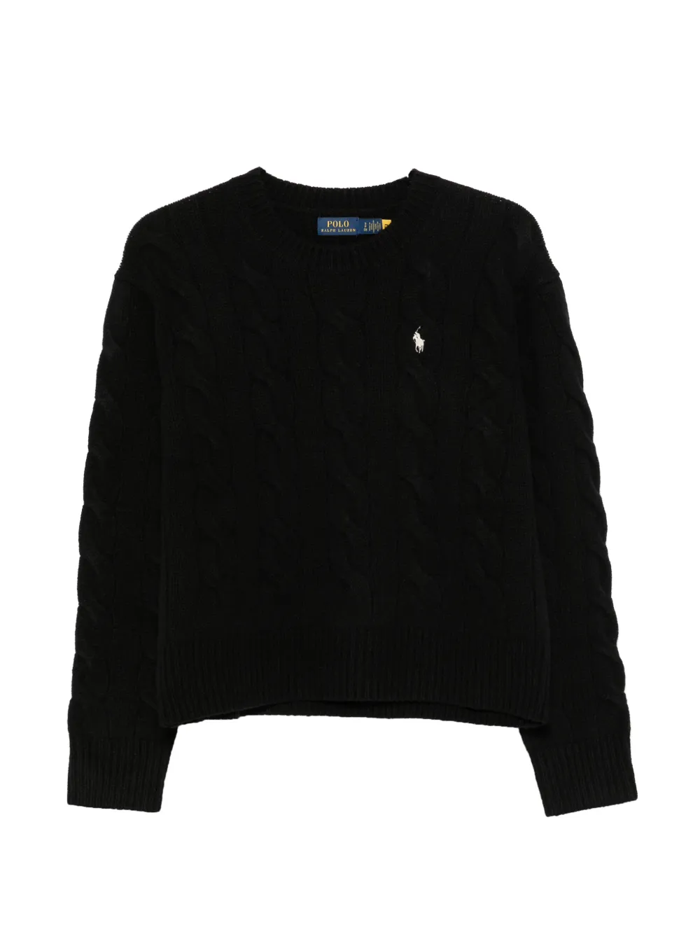 Polo Ralph Lauren cable-knit embroidered-logo sweater - Nero