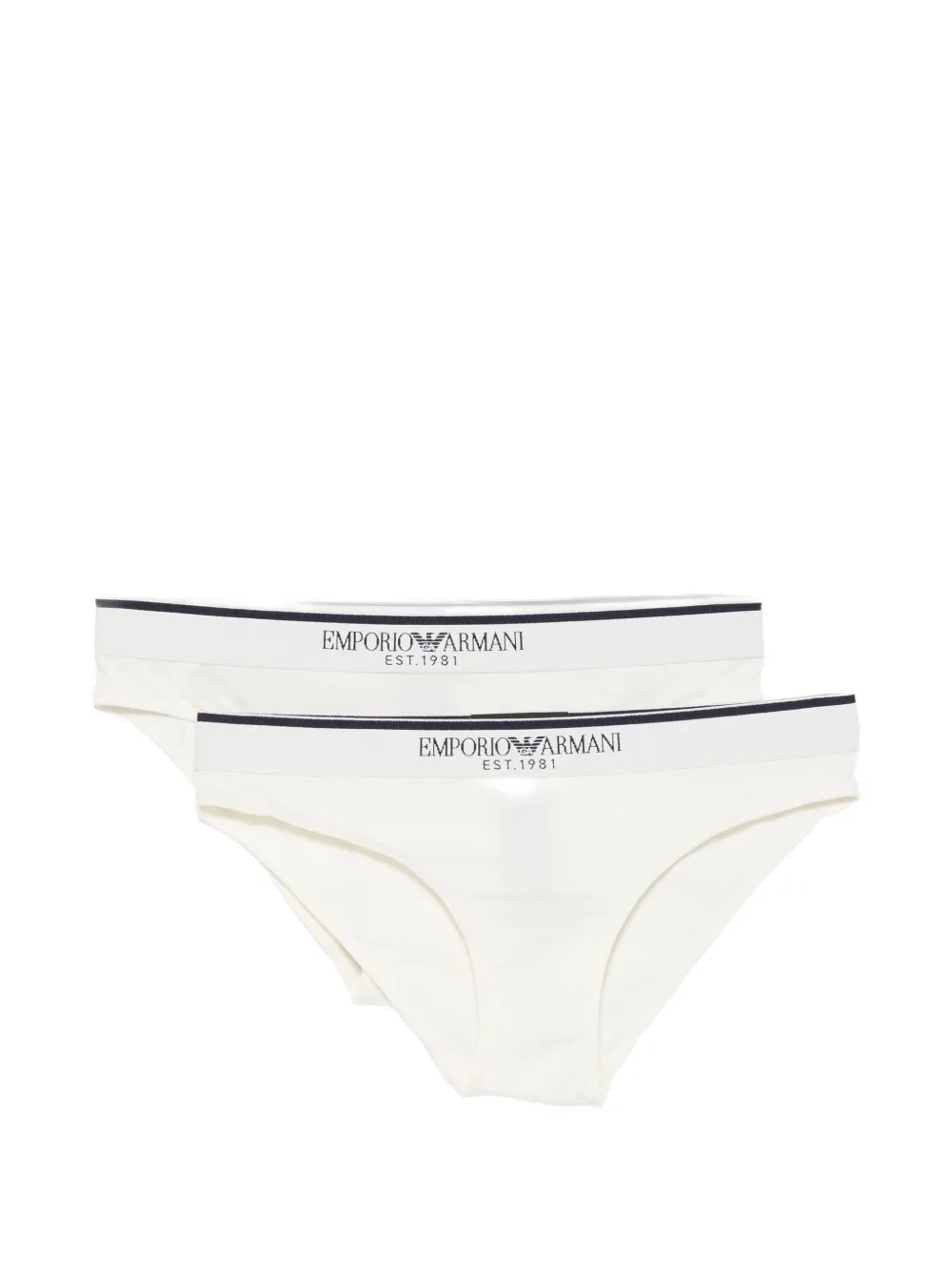Emporio Armani logo-waistband briefs (pack of two) - Bianco