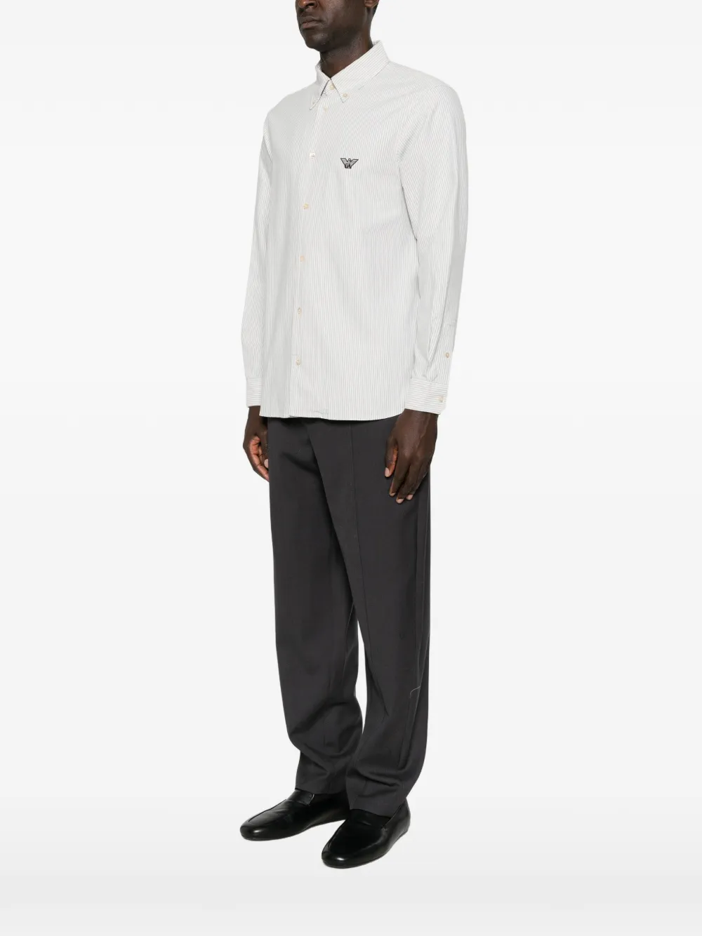 Emporio Armani striped button-down shirt - Blanc Emporio Armani striped button-down shirt - Blanc