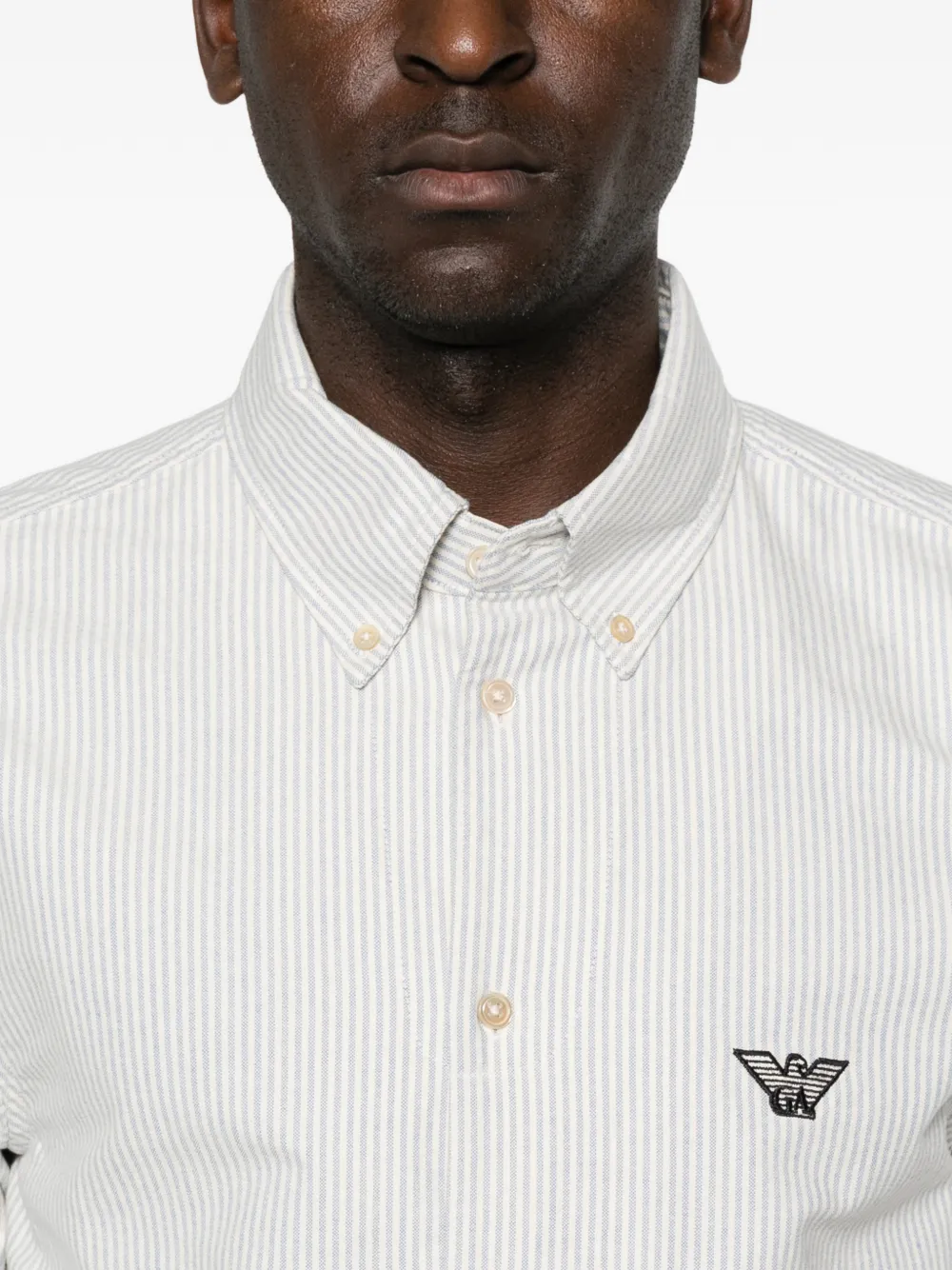 Emporio Armani Gestreept overhemd Wit