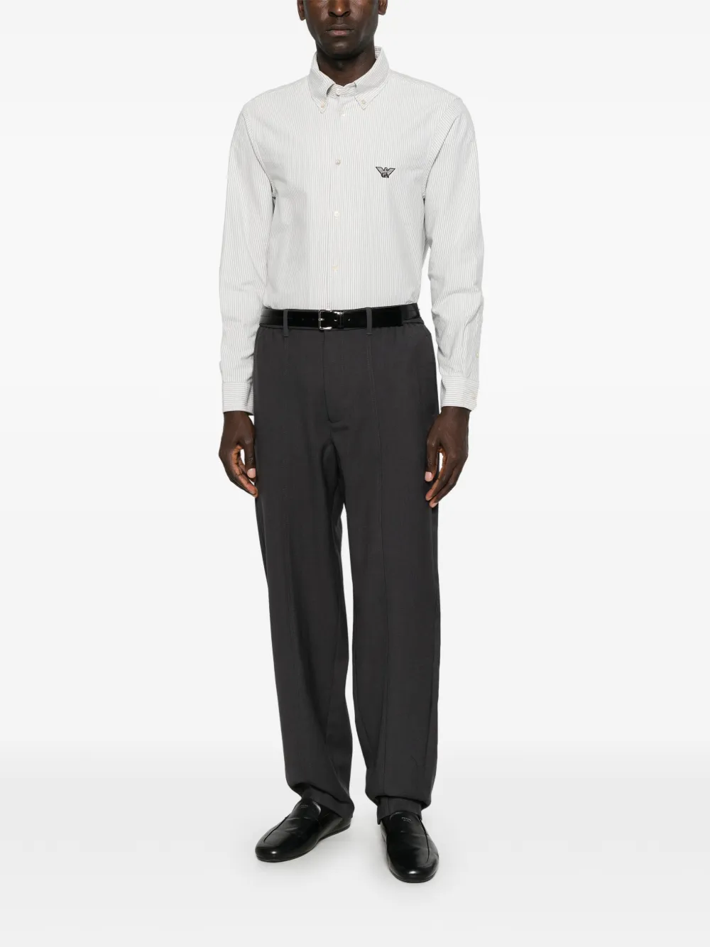Emporio Armani Gestreept overhemd Wit