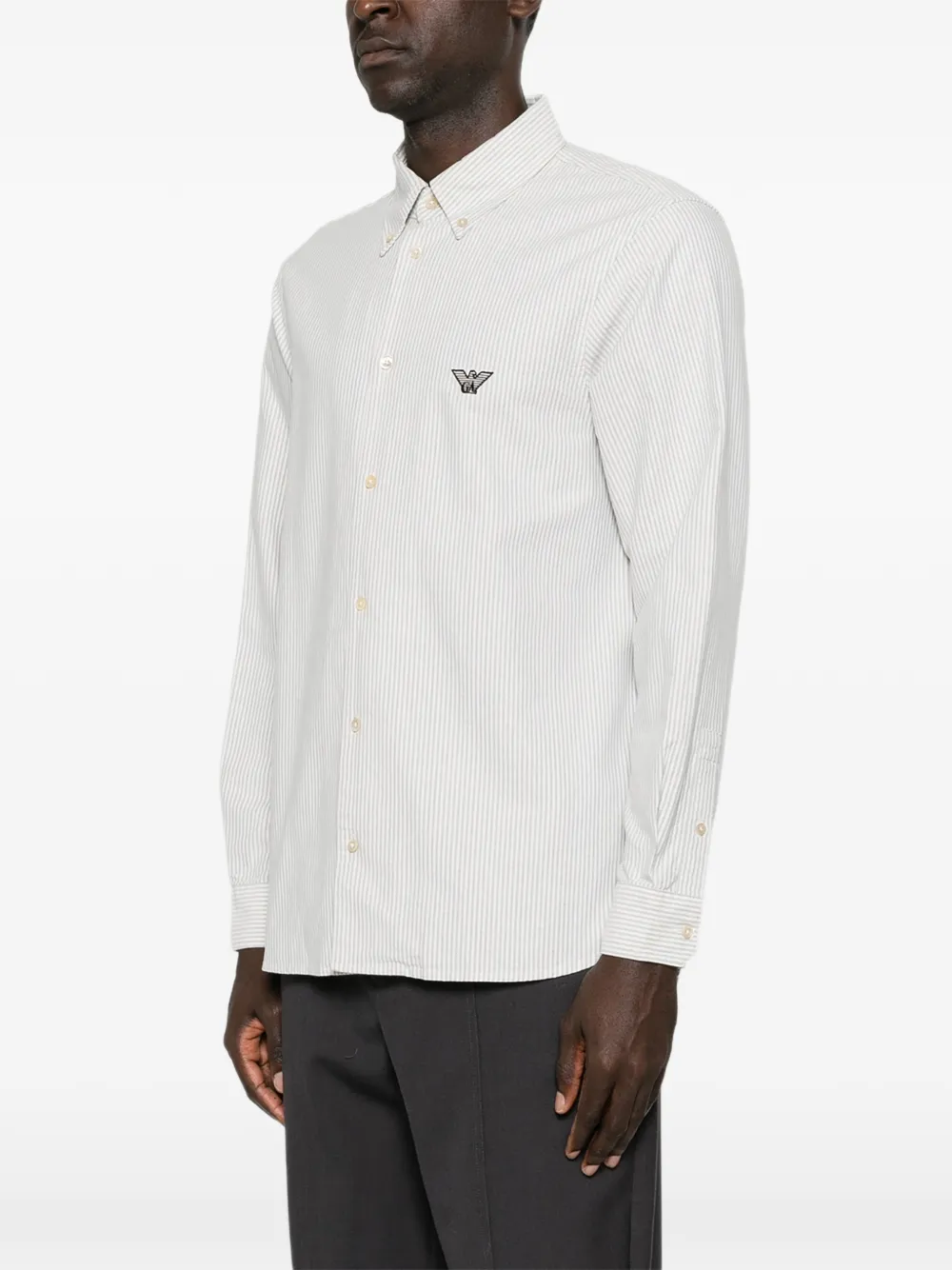 Emporio Armani Gestreept overhemd Wit