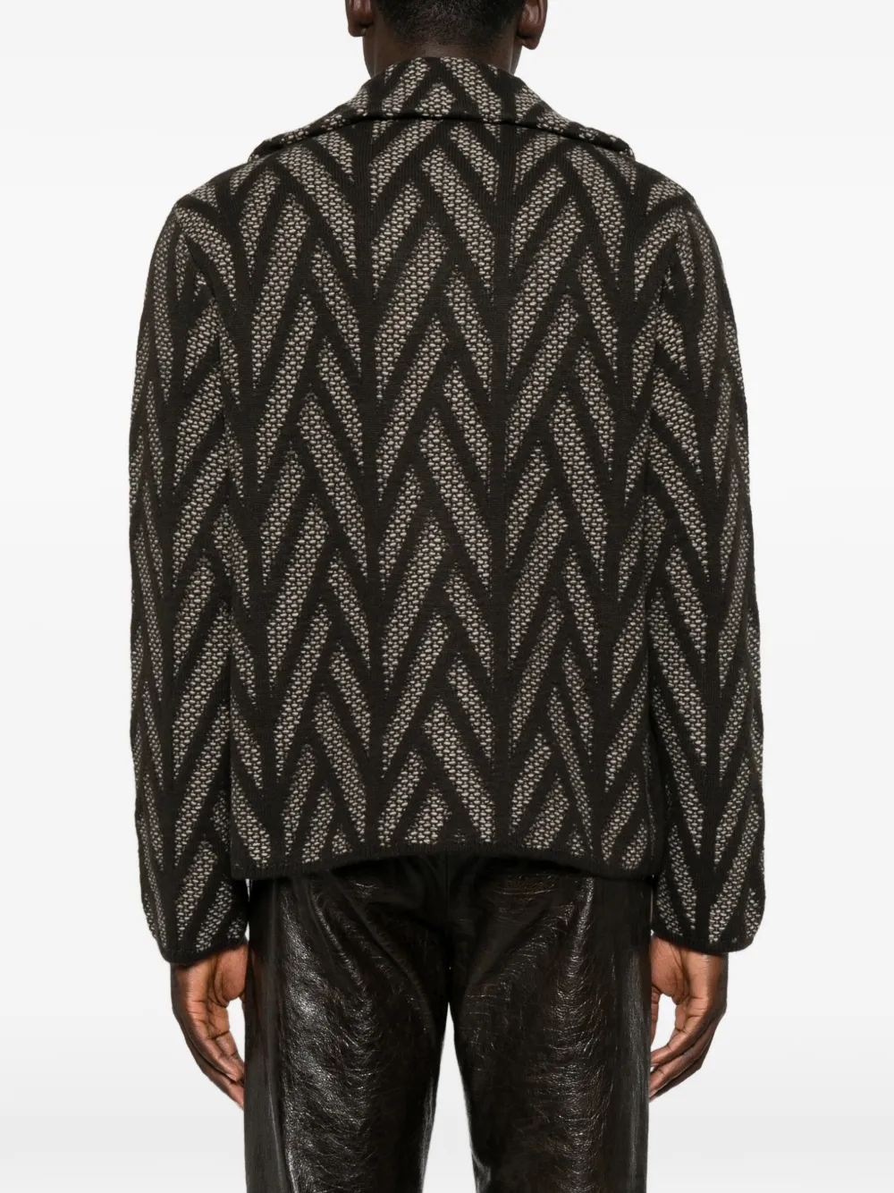 Emporio Armani Vest met chevron patroon Bruin
