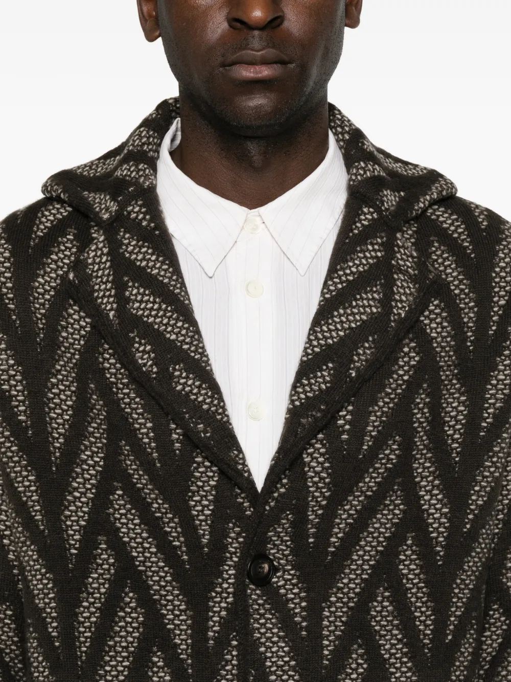 Emporio Armani Vest met chevron patroon Bruin