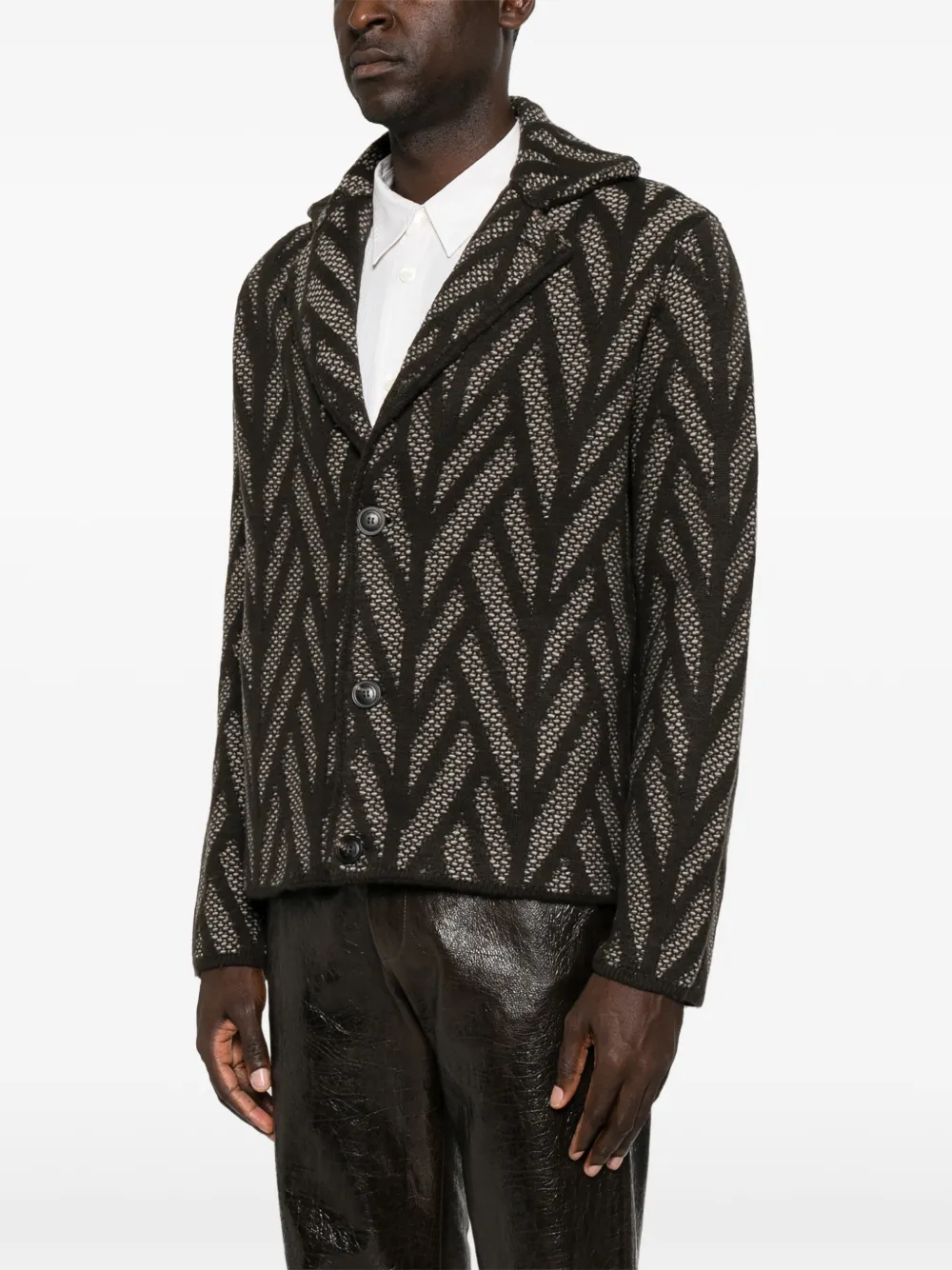 Emporio Armani Vest met chevron patroon Bruin