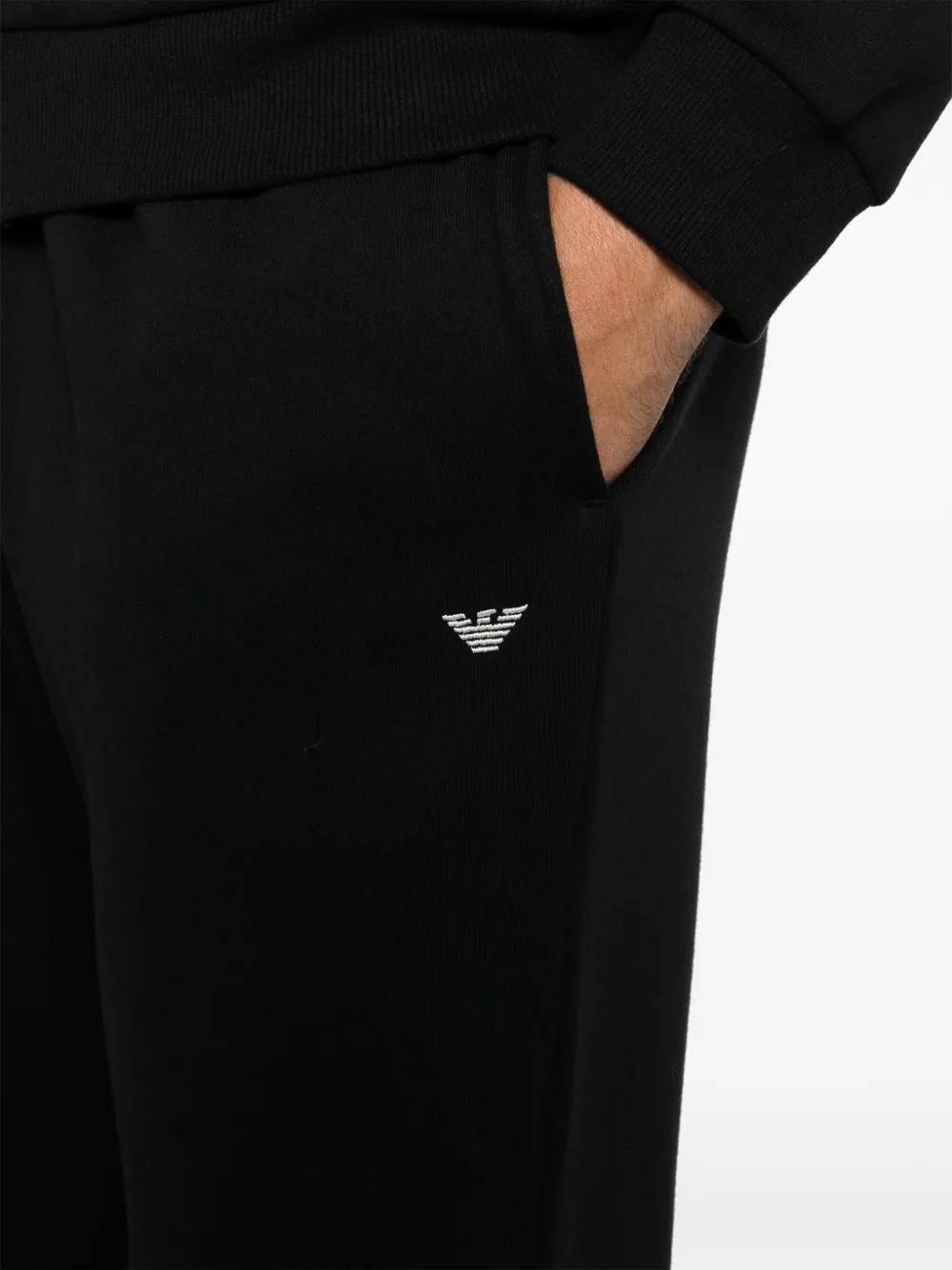 Emporio Armani logo-plaque zip-up tracksuit Zwart