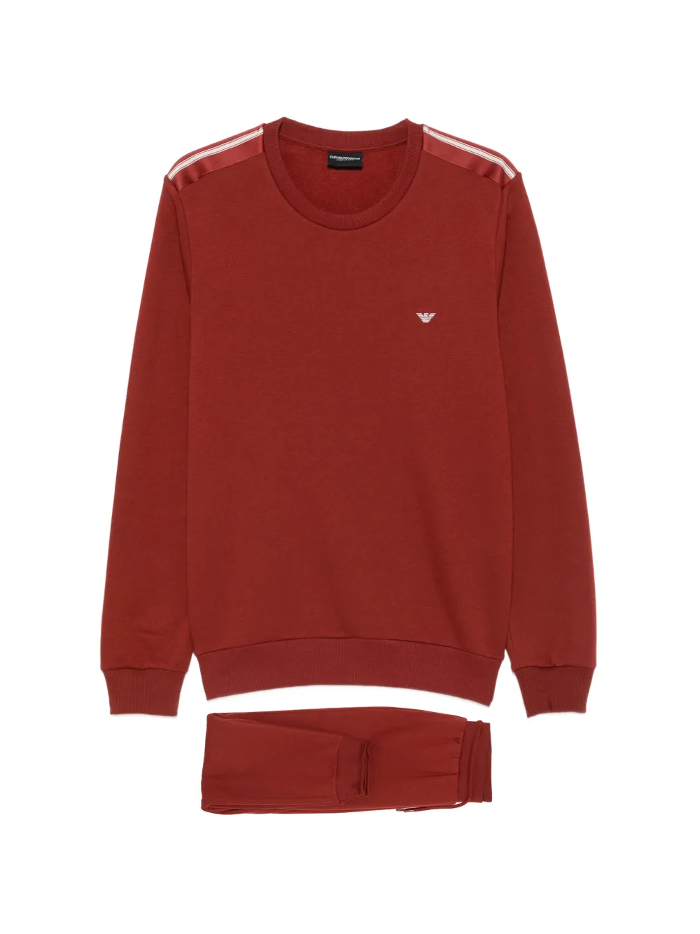 Emporio Armani logo-embroidered striped-trim tracksuit - Rosso