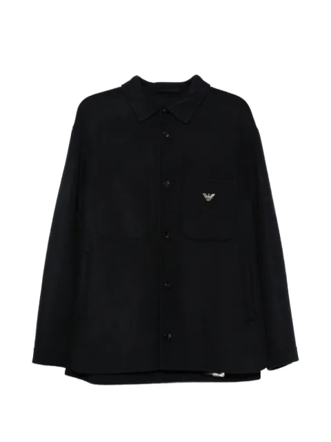 Emporio Armani logo-embroidery overshirt