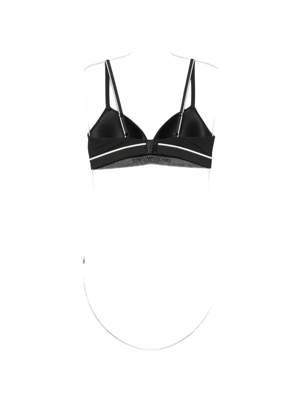Emporio Armani logo-tape triangle bra - Schwarz