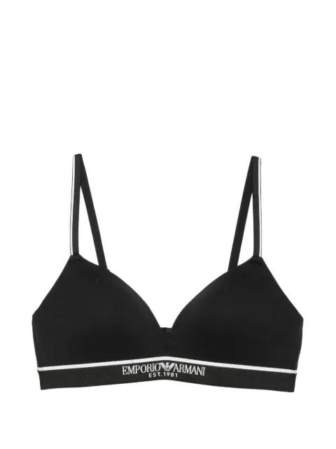 Emporio Armani logo-tape triangle bra