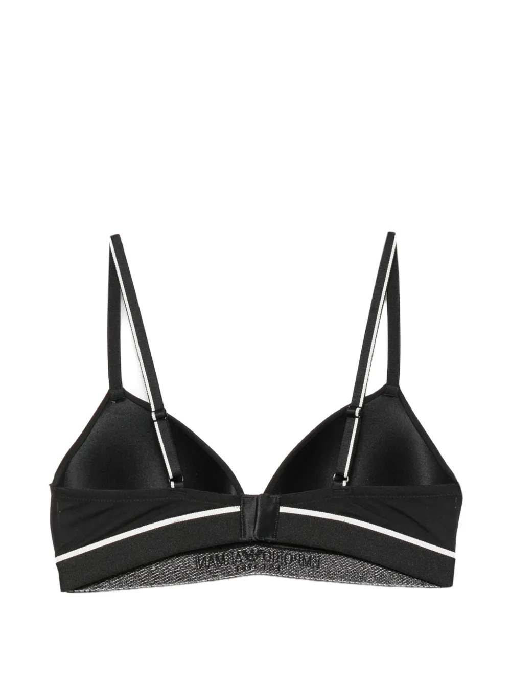 Emporio Armani logo-tape triangle bra Zwart