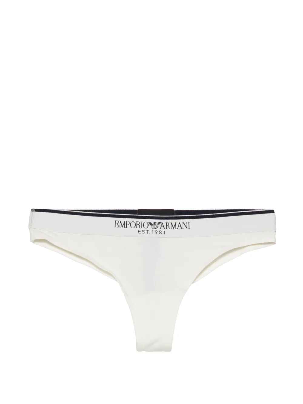 Emporio Armani logo-waistband thongs set Wit
