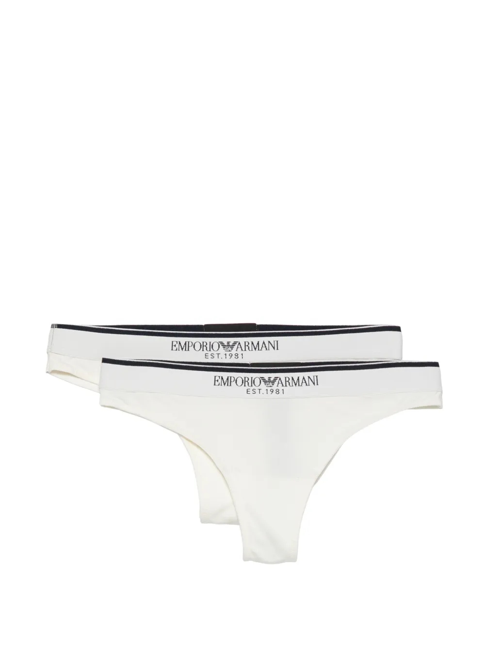 Emporio Armani logo-waistband thongs set - Weiß