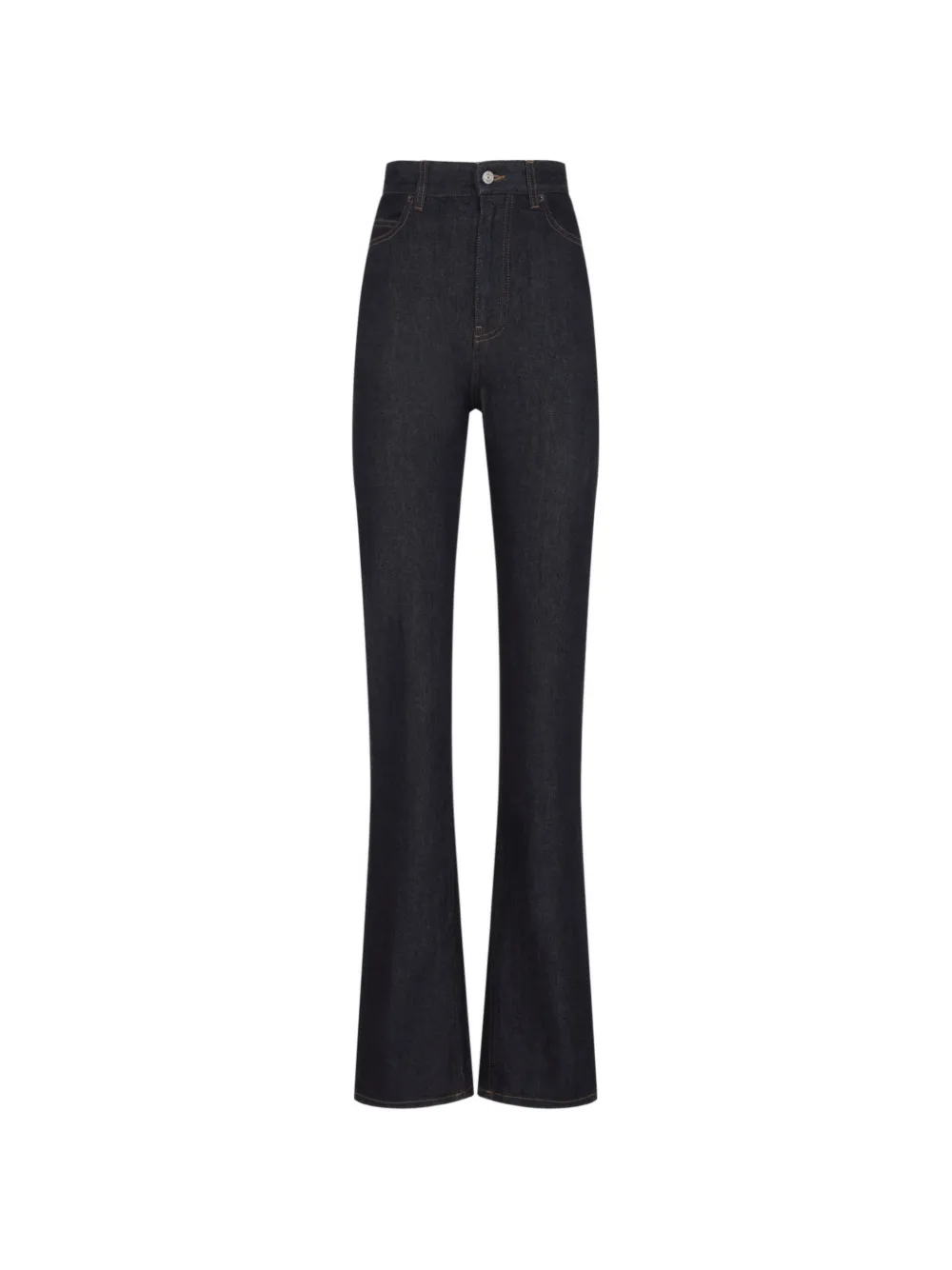 Balenciaga women's high waist slim jeans in raw indigo