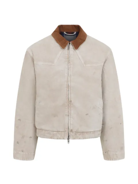 Balenciaga distressed corduroy-collar jacket