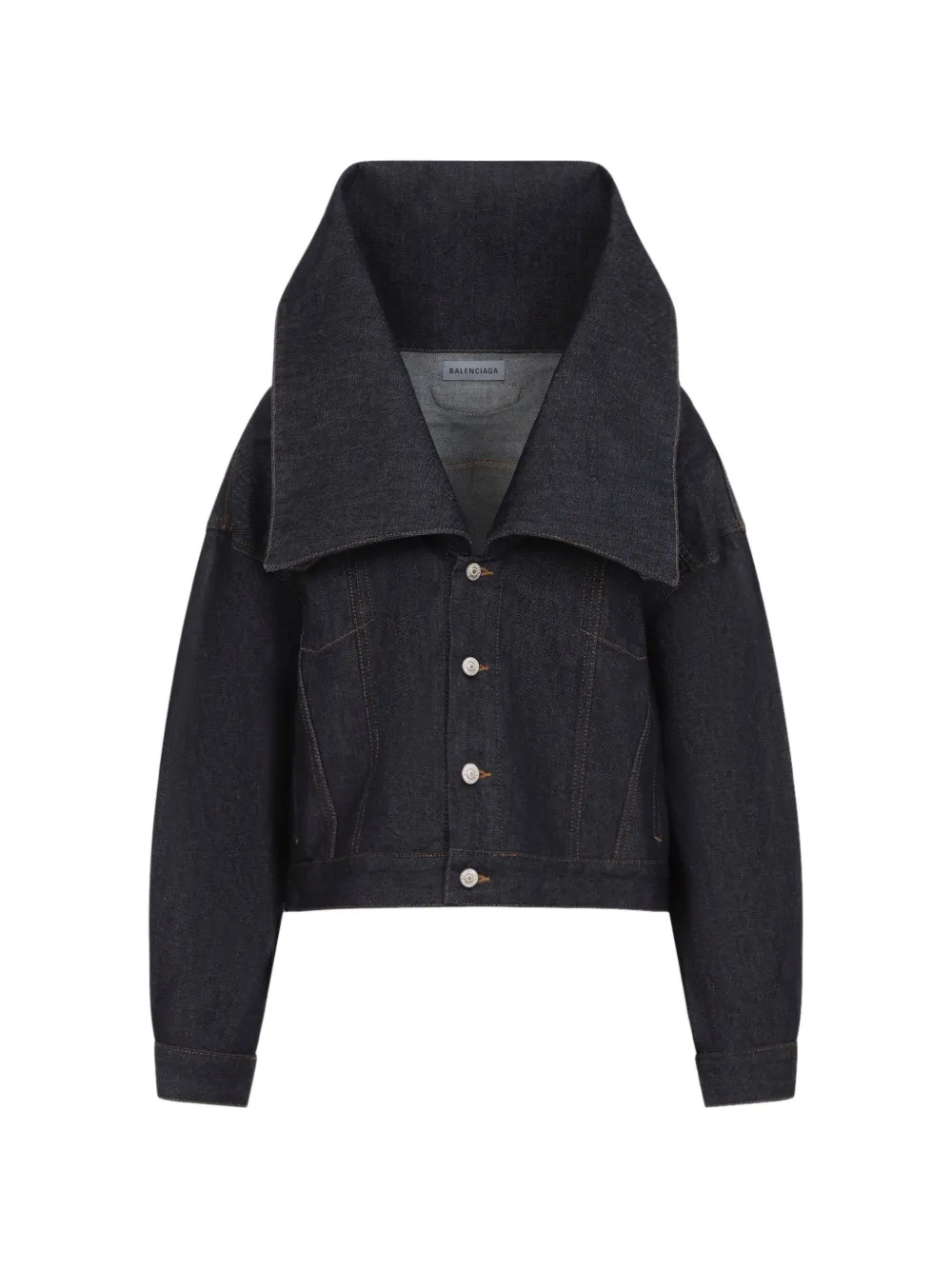 Balenciaga exaggerated-collar denim jacket